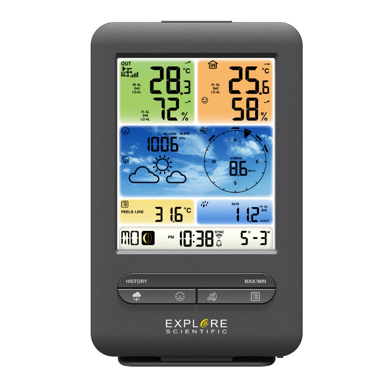Explore Scientific Centru meteorologic WLAN cu senzor profesional 5 în 1 V