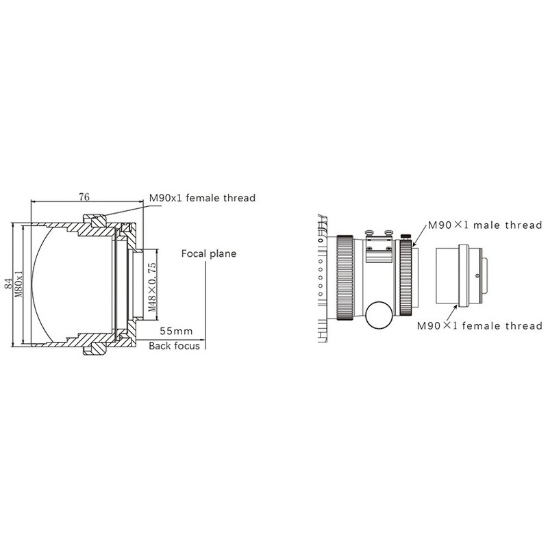 Omegon Reducer 0.7x pentru 108/600 Cvintuplet APO