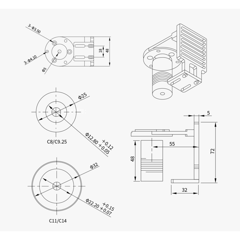 ZWO Adaptor pentru motorul de focalizare EAF la Celestron C11 & C14