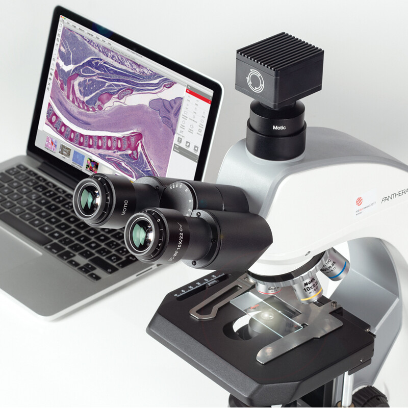 Motic Microscop Panthera C2, trinocular (fără 100X), infinit, plan, achro, 40x-400x, Halogen/LED