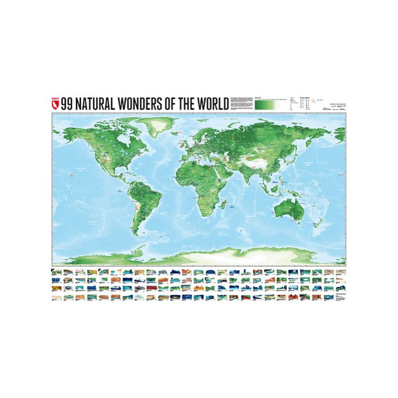 Marmota Maps Harta lumii 99 Naturral Wonders (100x70)