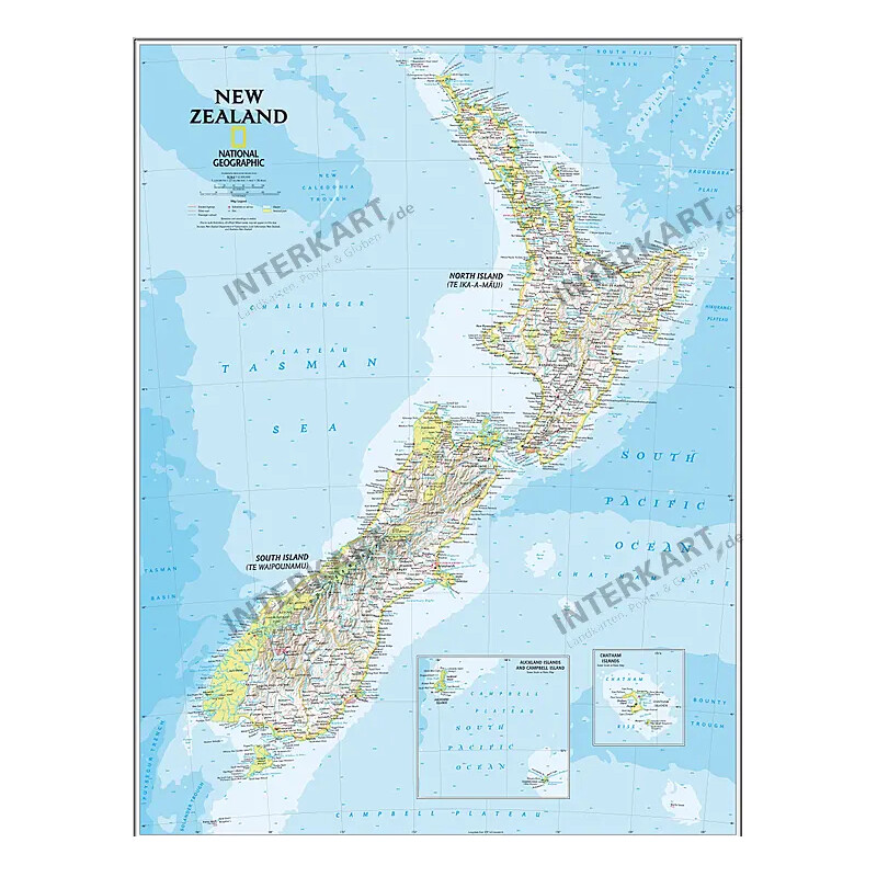 National Geographic Harta Noua Zeelandă (60 x 77 cm)
