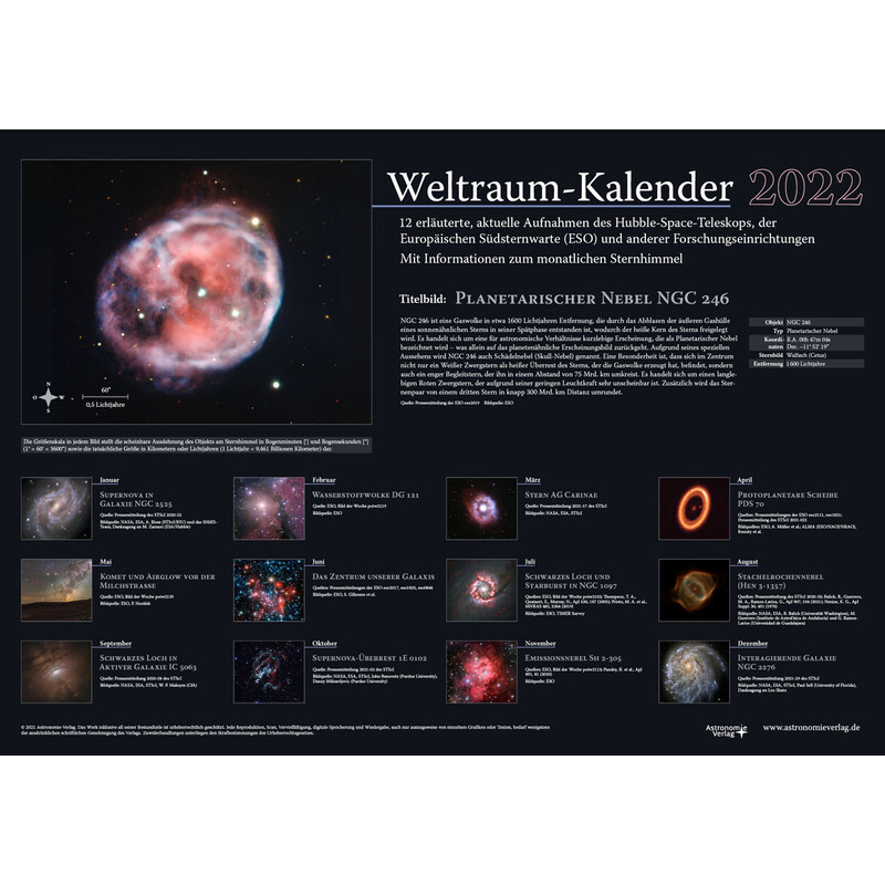 Astronomie-Verlag Calendar Weltraum-Kalender 2022