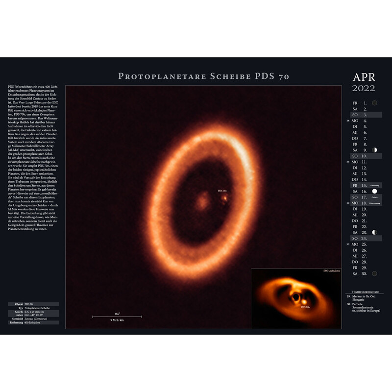 Astronomie-Verlag Calendar Weltraum-Kalender 2022