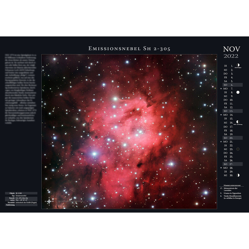 Astronomie-Verlag Calendar Weltraum-Kalender 2022