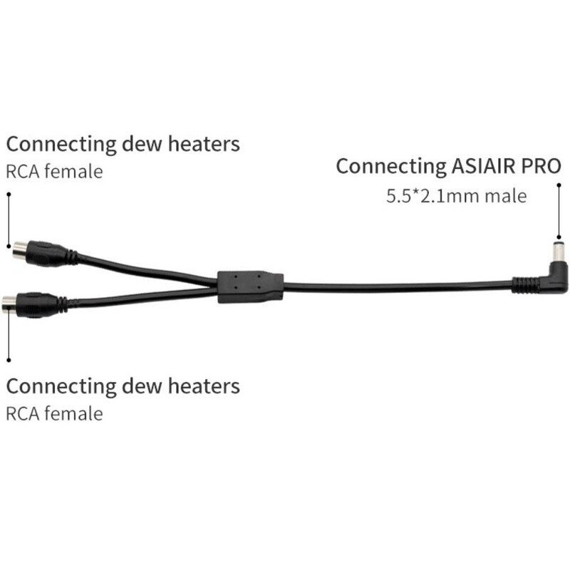 ZWO Cablu DC Y split (conector tip butoi către RCA)