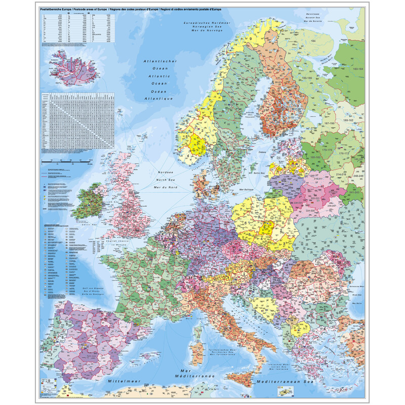 Stiefel Hartă continentală Europa PLZ (97 x 119 cm)