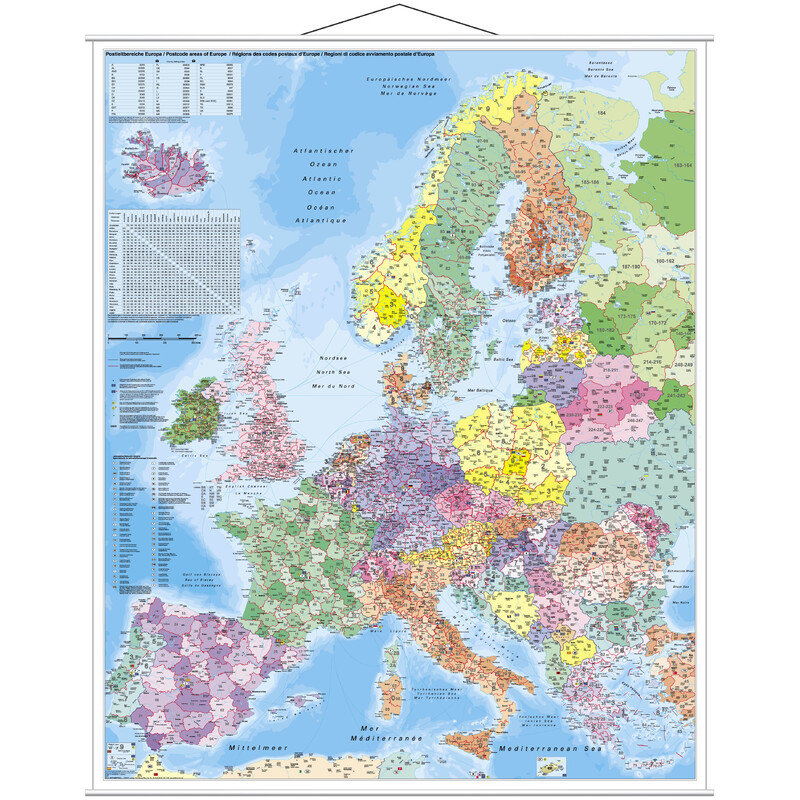 Stiefel Hartă continentală Cod poștal Europa (97 x 119 cm)