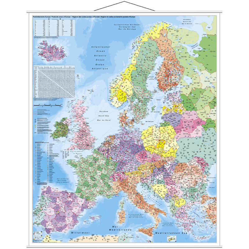 Stiefel Hartă continentală Europa PLZ (97 x 119 cm)