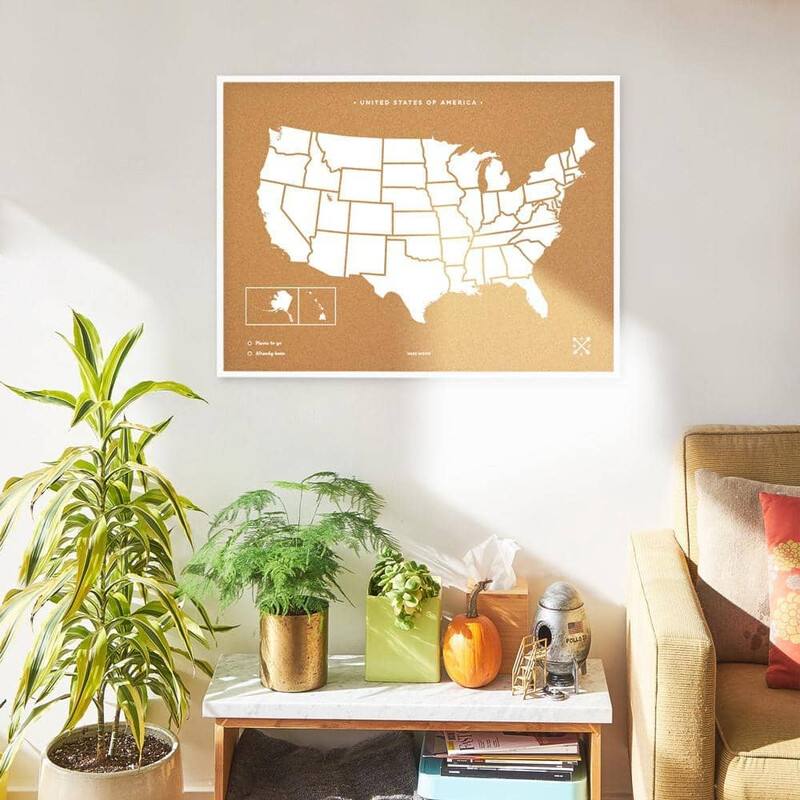 Miss Wood Harta Woody Map Țări Statele Unite ale Americii SUA (90 x 60 cm)