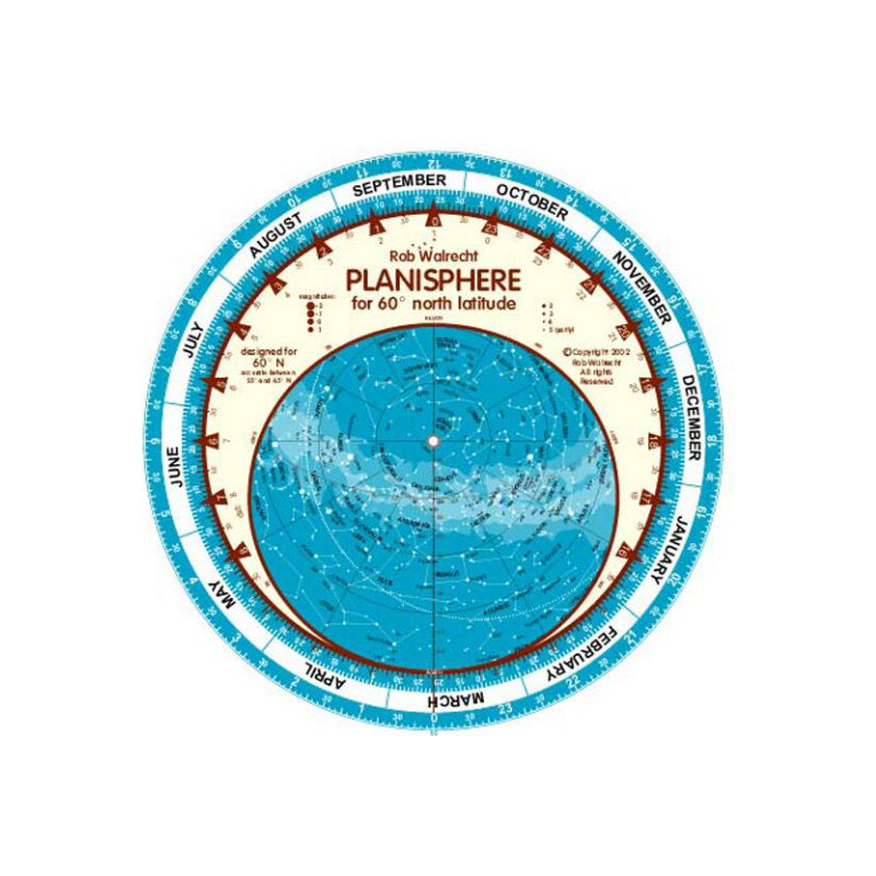 Rob Walrecht Harta cerului Planisphere 60°N 25cm