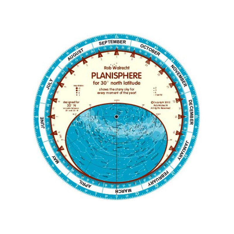 Rob Walrecht Harta cerului Planisphere 30°N 25cm