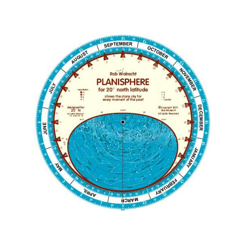 Rob Walrecht Harta cerului Planisphère 20°N 25cm