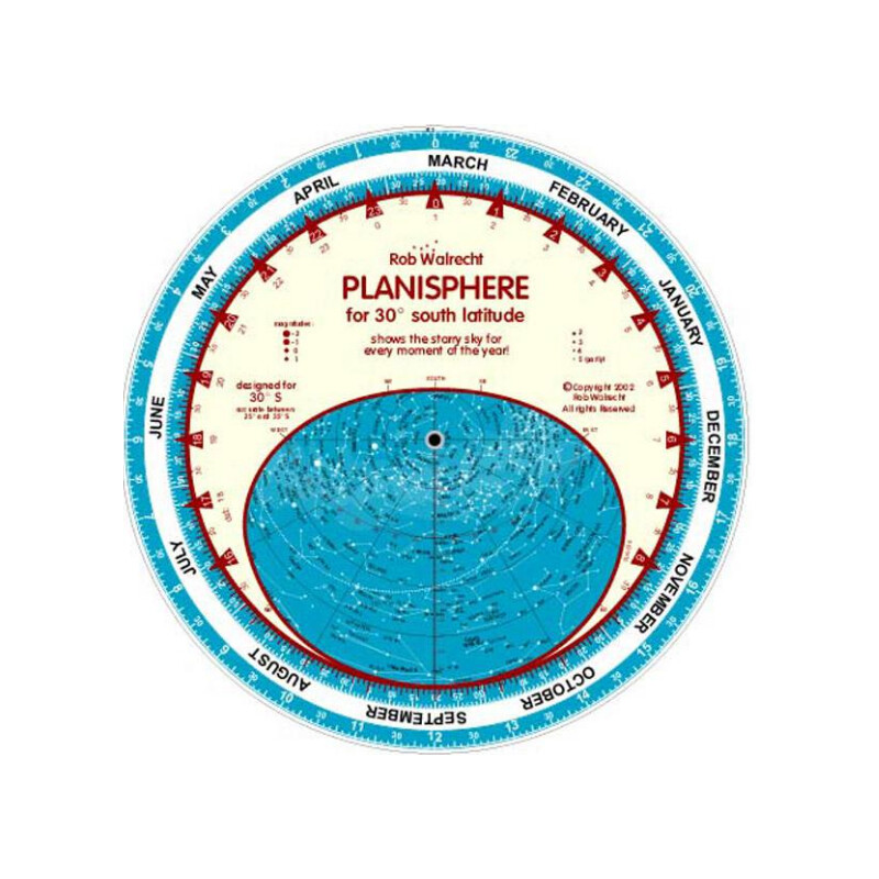 Rob Walrecht Harta cerului Planisphere 30°S 25cm