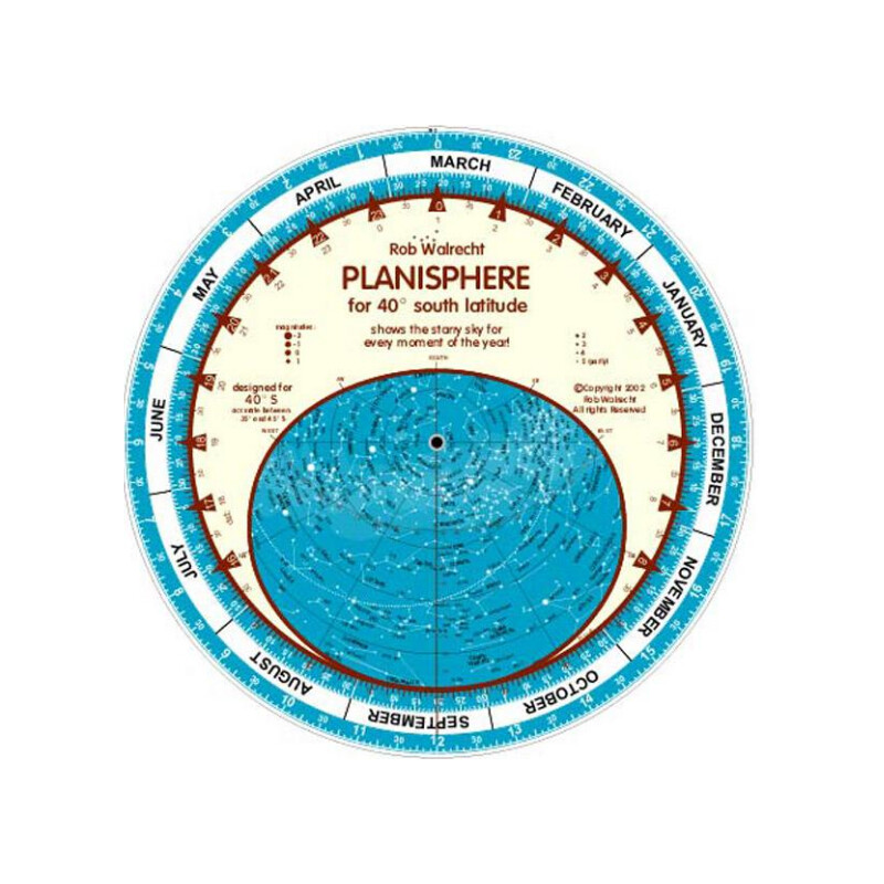 Rob Walrecht Harta cerului Planisphere 40°S 25cm