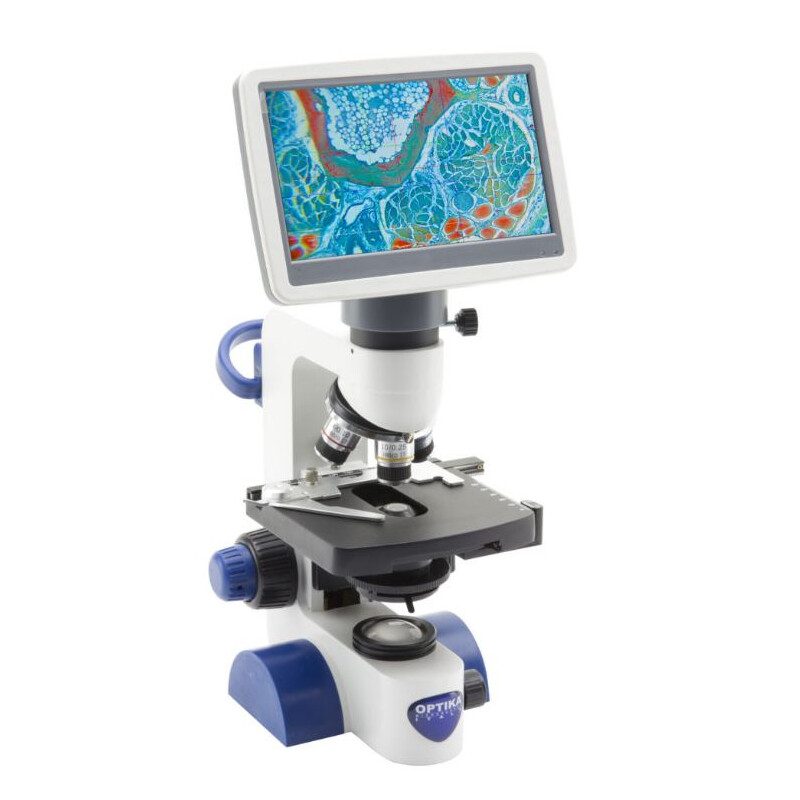 Optika Microscop B-62V, Ecran, 7 inch, DIN, achro, 40-400x, LED, 1W, Masa X-Y, Condensator Abbe