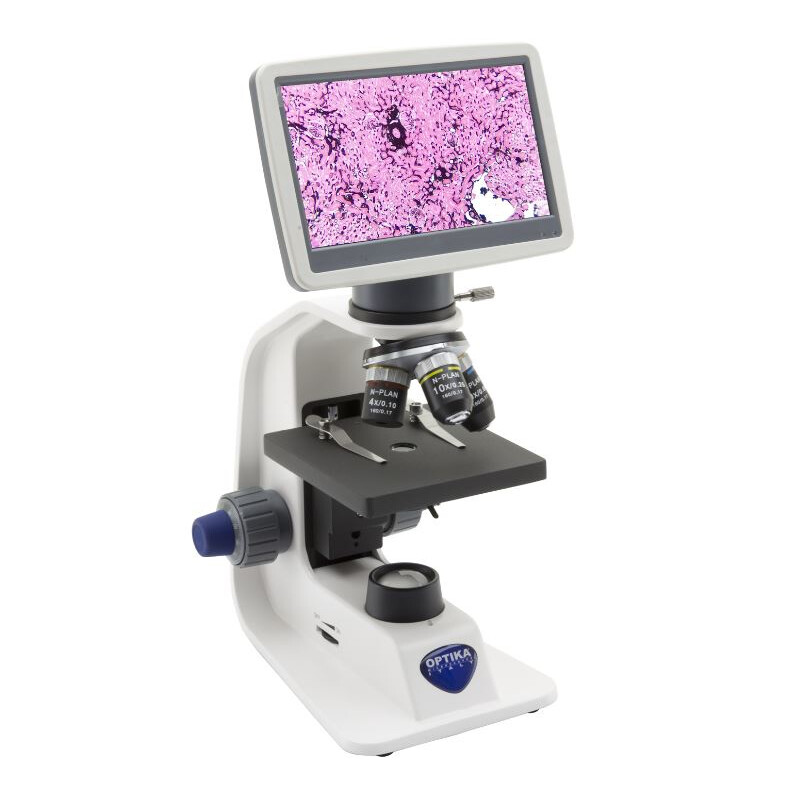Optika Microscop B-151R-PLV, Digital, mono, DIN, n-plan, 40x-400x, LED 1W, 2 MP, 30fps, LCD, +cap, baterie reîncărcabilă