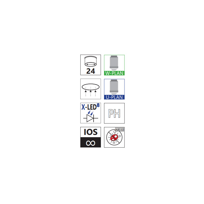 Optika IM-5, trino, inversat, 10x24mm, obiective cu LED 8W w.o.