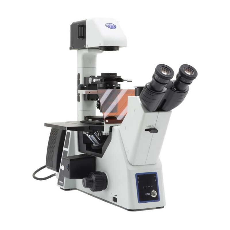 Optika Microscop inversat IM-5FLD, FL, trino, invers, 10x24mm, AL/DL, obiective LED 5W, 8W w.o.