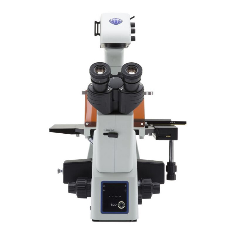 Optika Microscop inversat IM-5FLD, FL, trino, invers, 10x24mm, AL/DL, obiective LED 5W, 8W w.o.