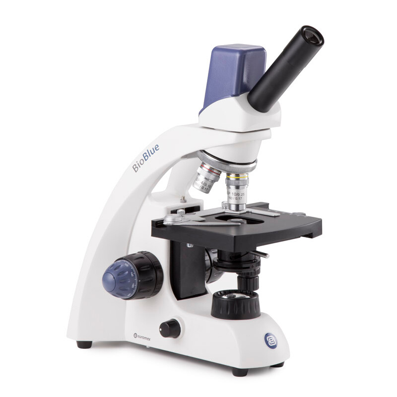 Euromex Microscop BioBlue, BB.4225, digital, mono, DIN, 40x - 400x, 10x/18, LED, 1W, cu masă transversală