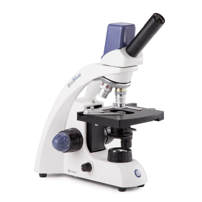 Euromex Microscop Mikroskop BioBlue, BB.4225, digital, mono, DIN, 40x - 400x, 10x/18, LED, 1W, m. Kreutztisch