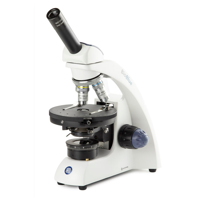 Euromex Microscop Mikroskop BioBlue, BB.4240-P-DLED, mono, pol, DIN, semiplan, 40x-600x, 10x/18, LED, 1W , akku