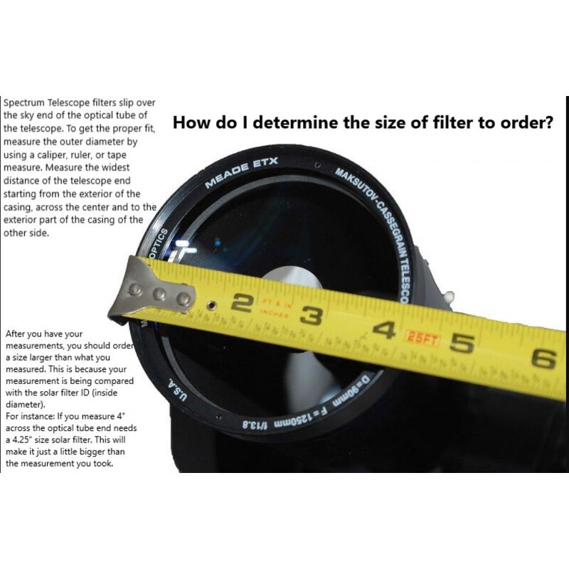 Spectrum Telescope Filtre Glass Solar 101mm