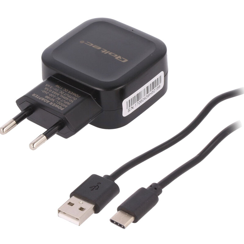 Pierro Astro Adaptor retea 5V 3A cu cablu USB Type-C