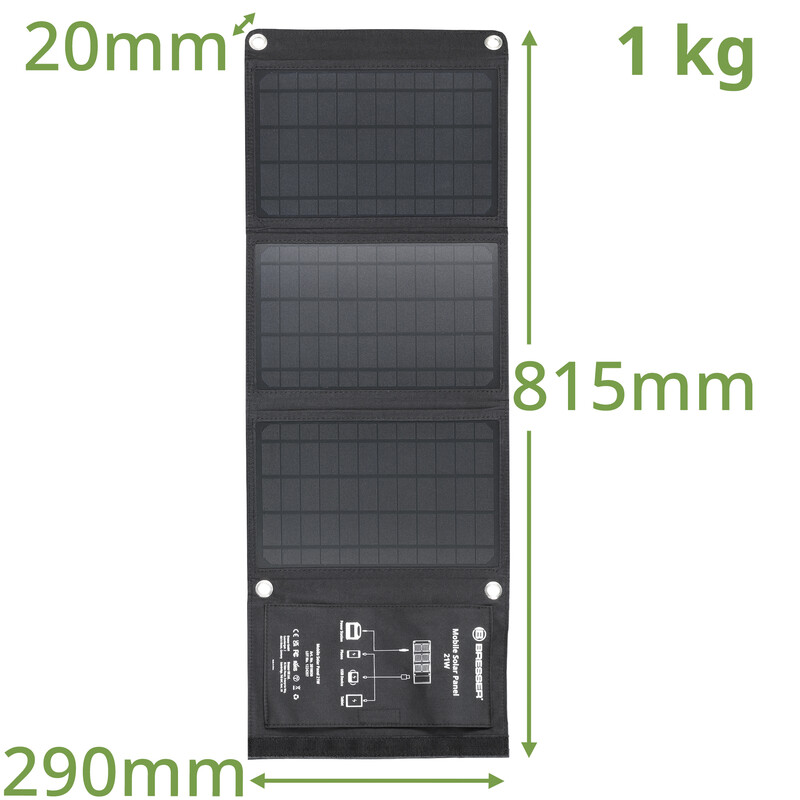 Bresser Mobiles Solar-Ladegerät 21 Watt