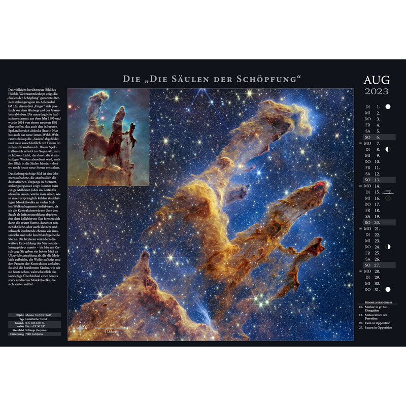 Astronomie-Verlag Calendar Weltraum-Kalender 2023