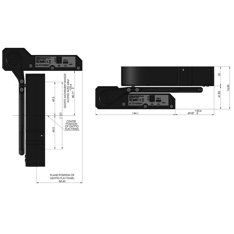 PrimaLuceLab Masca flatfield GIOTTO 150 cu capac telescopic ALTO