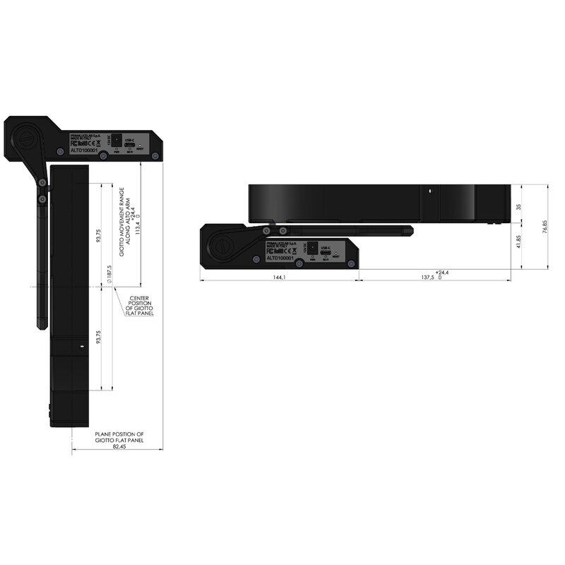 PrimaLuceLab Masca flatfield GIOTTO 185 cu copertină telescopică ALTO