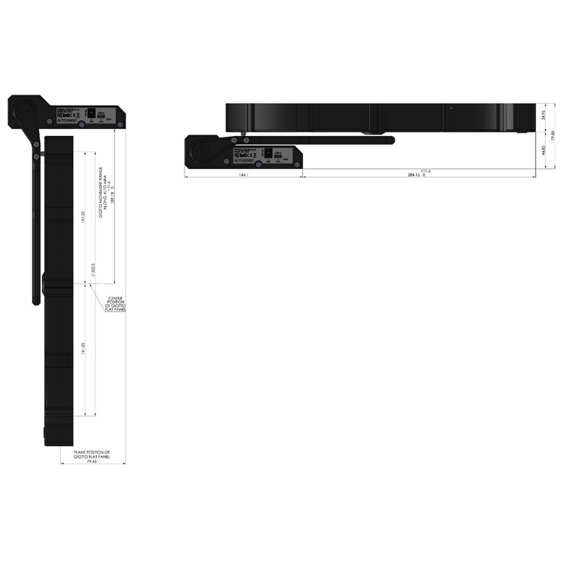 PrimaLuceLab Masca flatfield GIOTTO 320 cu copertină telescopică ALTO