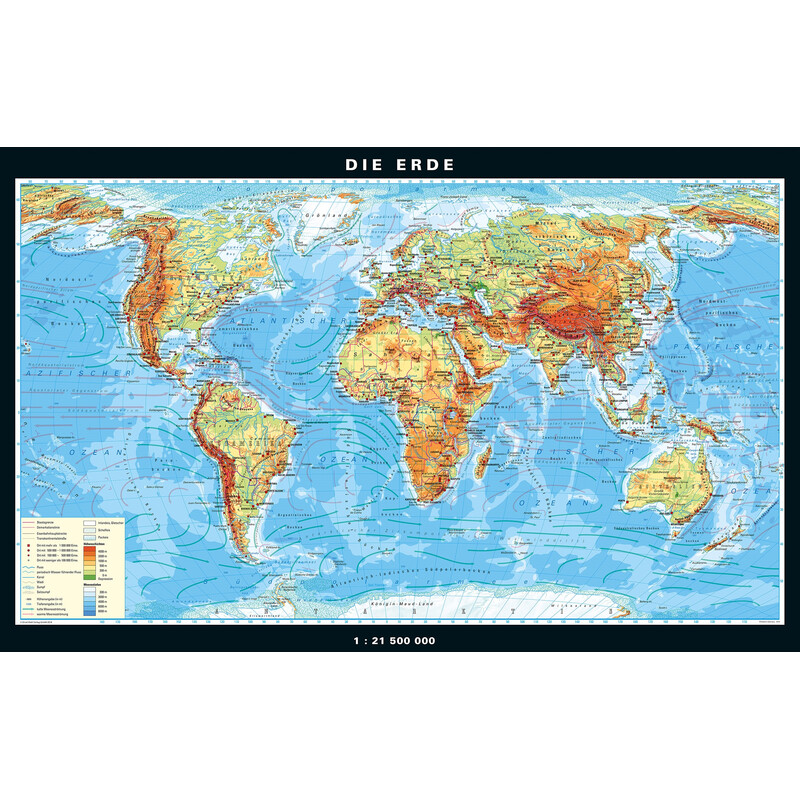 PONS Harta lumii Die Erde physisch und politisch (158 x 97 cm)