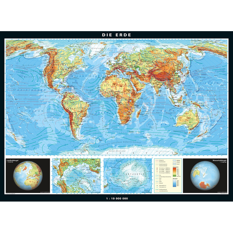 PONS Harta lumii Die Erde physisch und politisch (196 x 143 cm)
