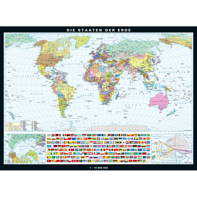 PONS Harta lumii Die Erde physisch und politisch (196 x 143 cm)