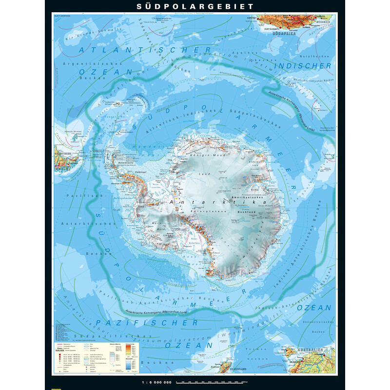 PONS Harta regionala Südpolargebiet physisch (210 x 230 cm)