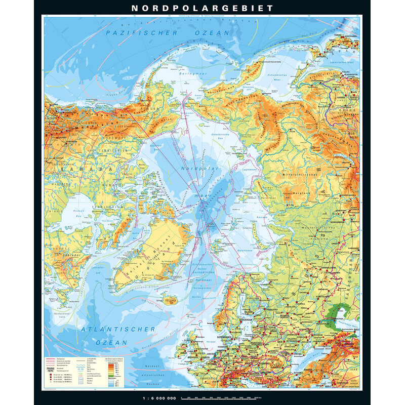 PONS Harta regionala Nordpolargebiet physisch (210 x 230 cm)