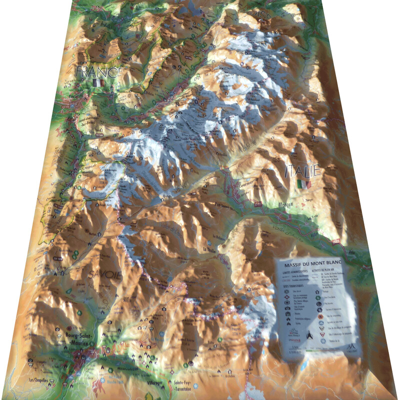 3Dmap Harta regionala Massif du Mont Blanc (41 cm x 61 cm)