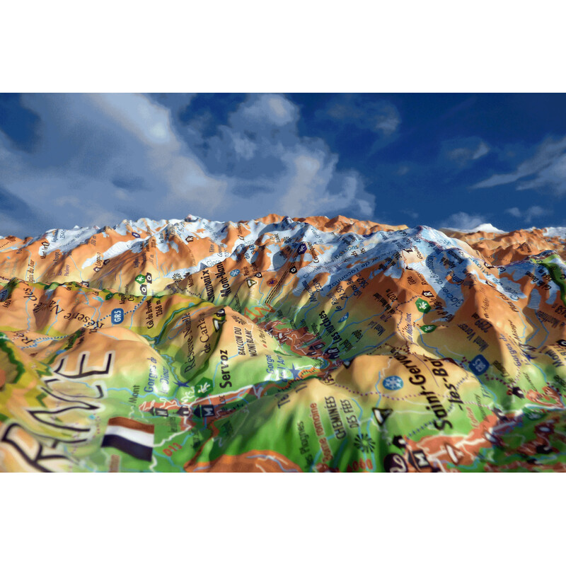 3Dmap Harta regionala Massif du Mont Blanc (41 cm x 61 cm)