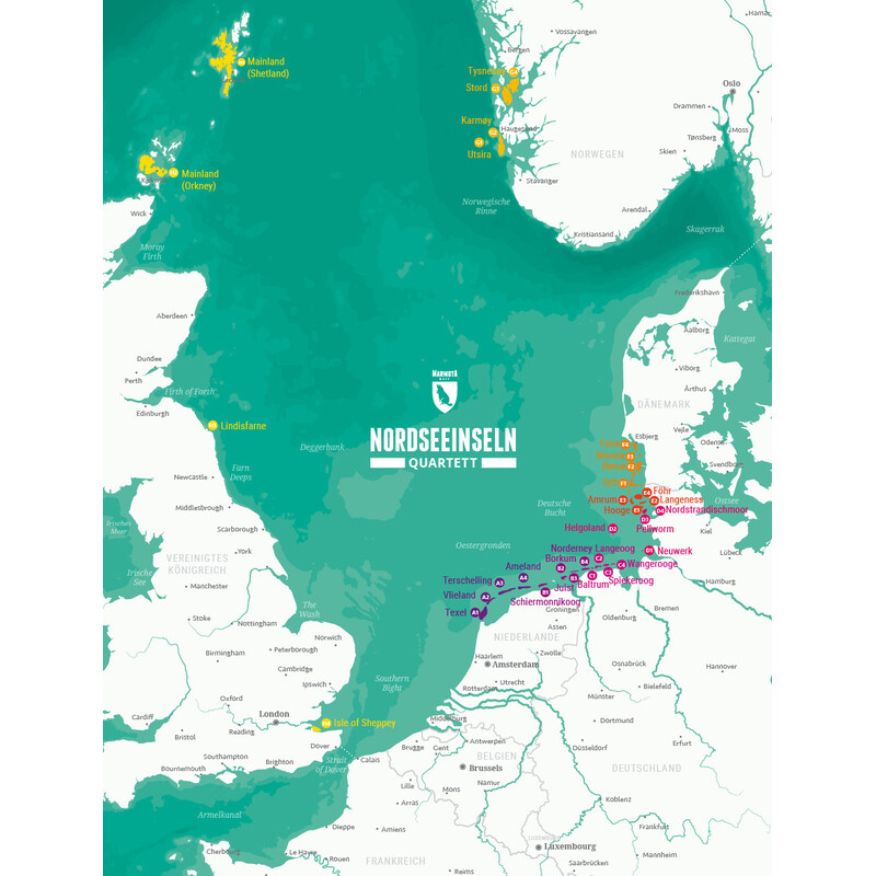 Marmota Maps Cvartetul de insule din Marea Nordului