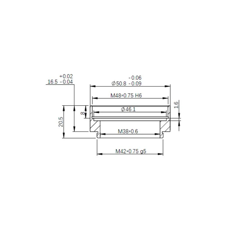ZWO Adapter M48 / T2 16,5mm
