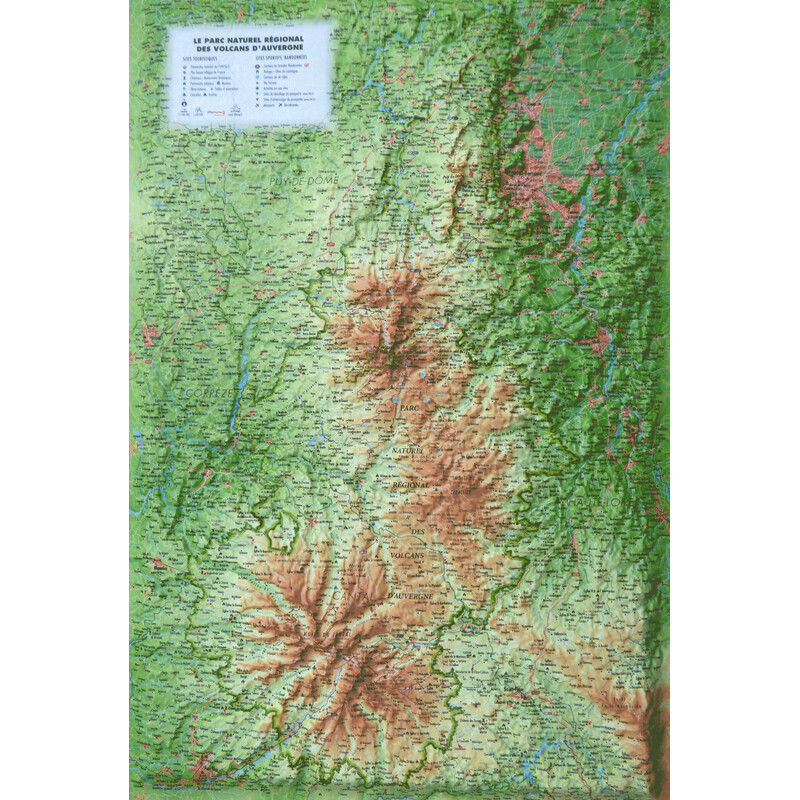 3Dmap Harta regionala Le Parc Naturel Régional des Volcans d'Auvergne