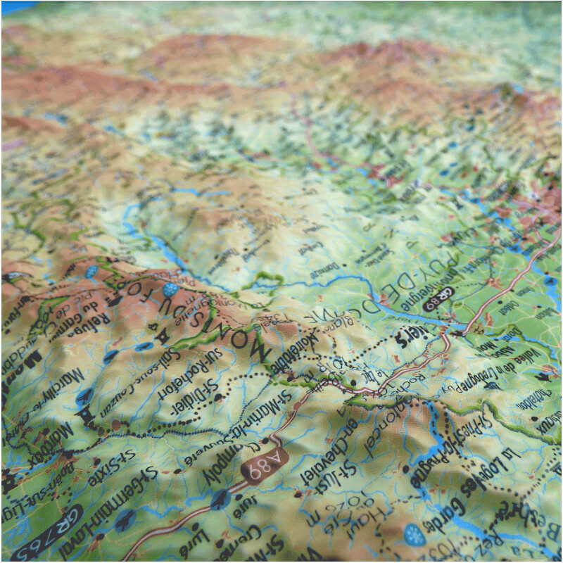 3Dmap Harta regionala Le Massif Central