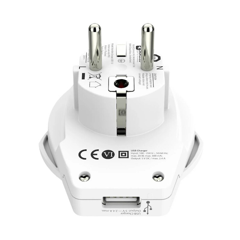 Skross Adaptor de călătorie World to Europe USB 1.0