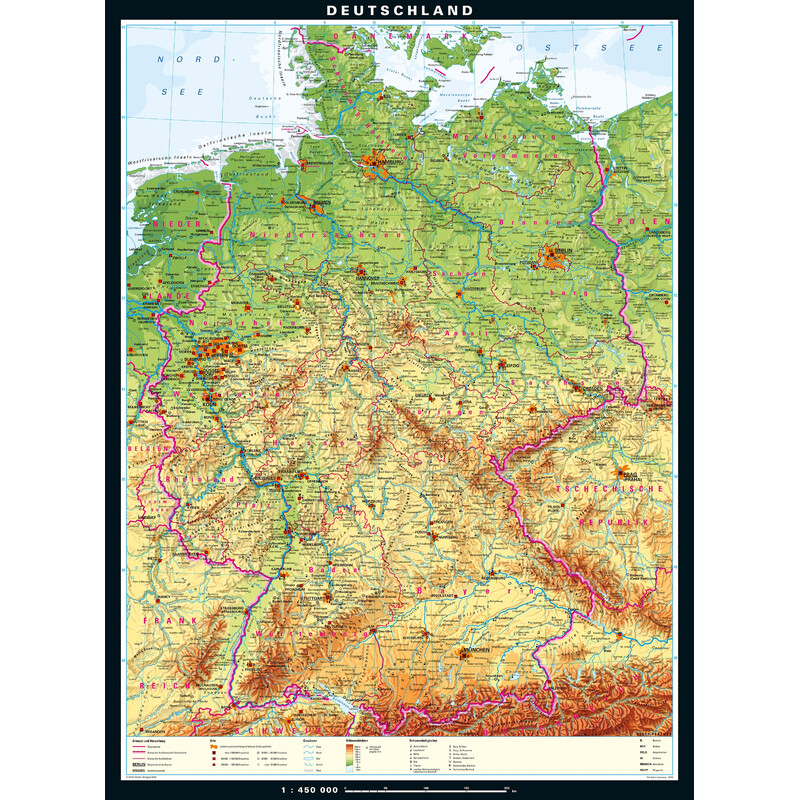 PONS Harta Germania fizică (162 x 219 cm)