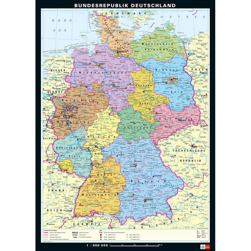 PONS Harta Germania fizică & politică (113 x 157 cm)