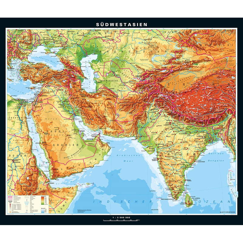 PONS Harta regionala Südwestasien physisch (205 x 172 cm)