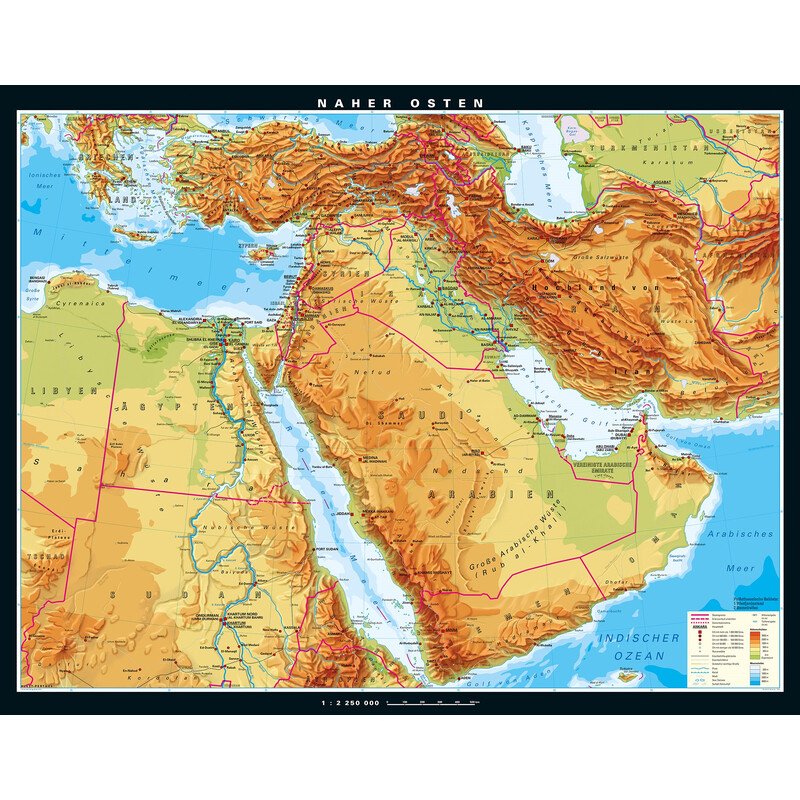 PONS Harta regionala Naher Osten physisch (203 x 158 cm)